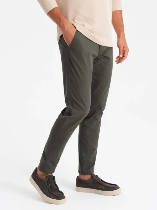 Chinos khaki kalhoty klasického střihu V3 PACP-0183