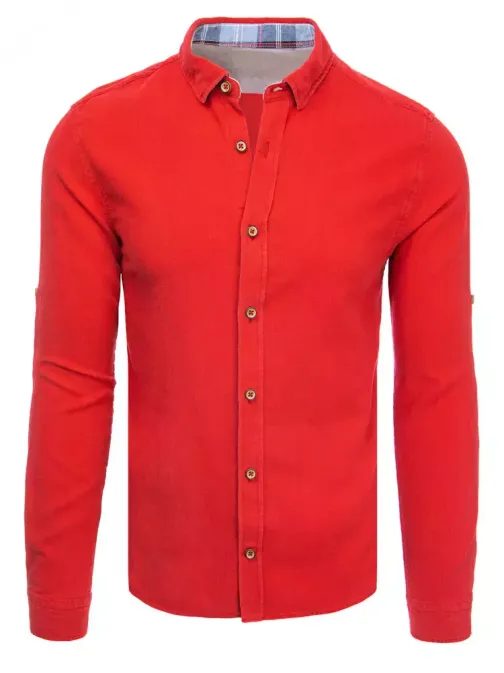 Červená ležérní košile z bavlny