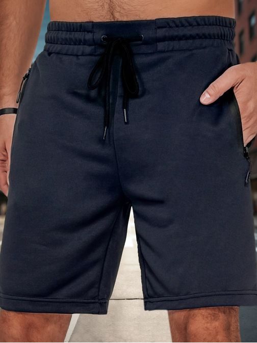 Pánské granátové šortky s kapsami na zip