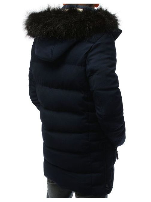 Zimní tmavě modrá bunda s kapucí