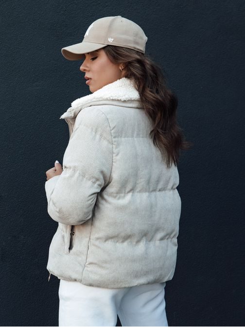 Dámská módní béžová zimní bunda Trendyglam