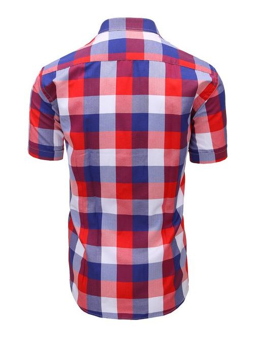 Červeno-fialová pánská vzorovaná košile