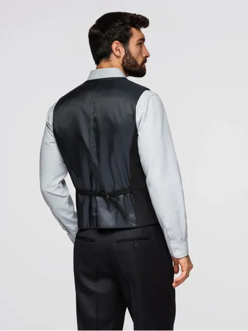 Černá elegantní vesta s úzkým střihem V3 V65