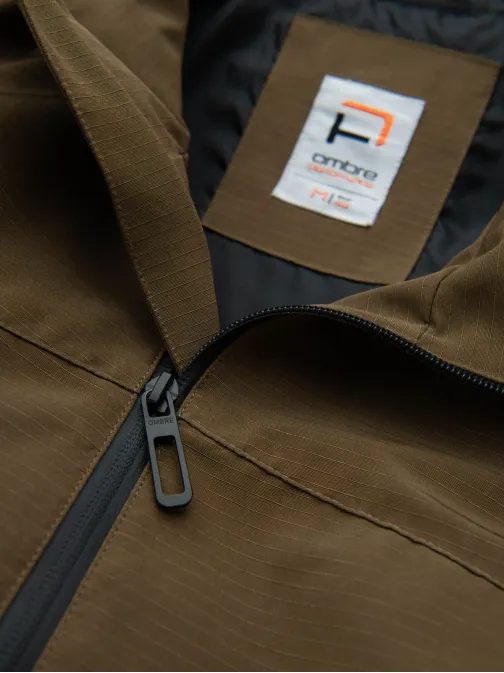 Základní hnědá přechodná sportovní bunda V2 JANP-0191