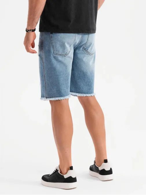 Nápadné světle modré džínové šortky V2 SRDS-0157