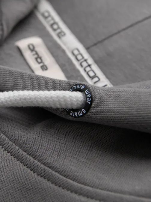 Módní šedá mikina s kapucí SSBN-0270