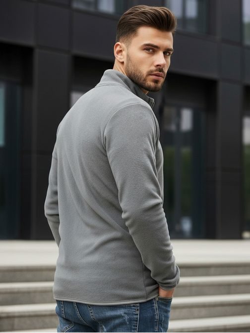 Světle šedá mikina bez kapuce