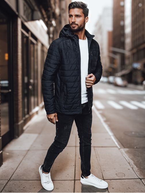 Přechodná nadčasová granátová bunda s kapucí