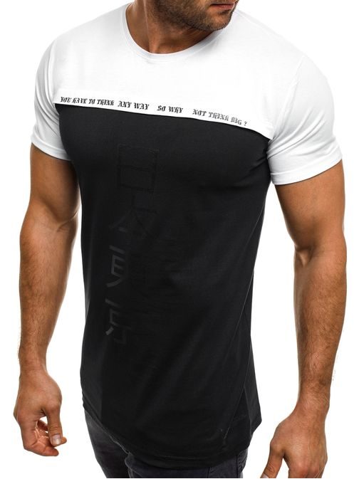 Netradiční černé tričko ve dvoubarevném provedení BREEZY 5T