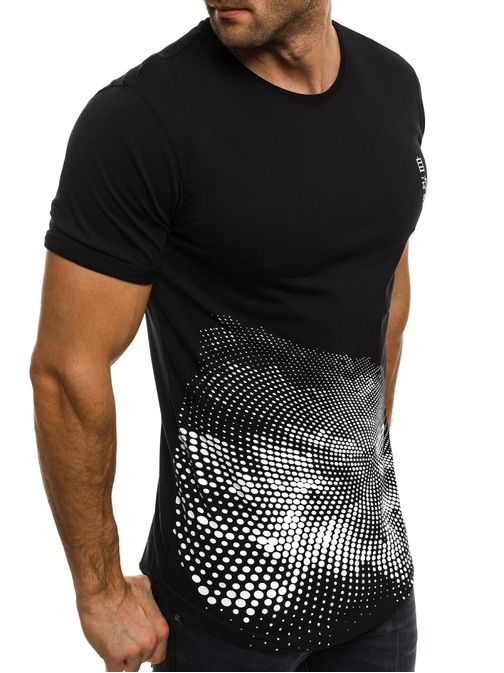 Moderní pánské tričko černé s potiskem BREEZY 173
