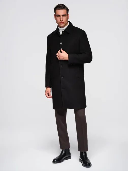 Černý pánský zimní kabát om-cowc-0135