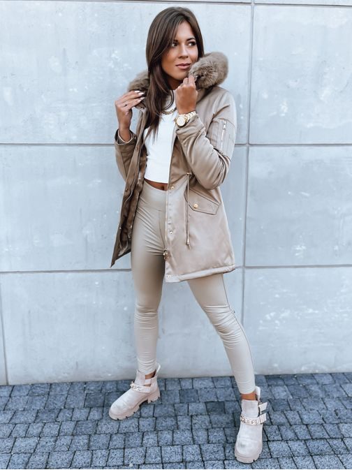 Dámská módní béžová zimní parka Goddess