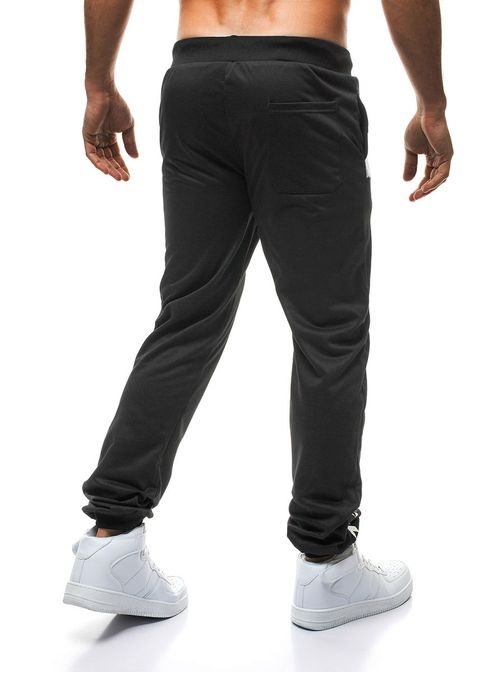 Domácí černé teplákové kalhoty Style 1070