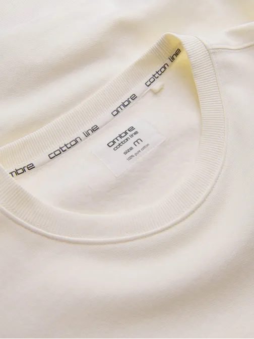 Základní krémová mikina bez kapuce v11 SSBN-0175