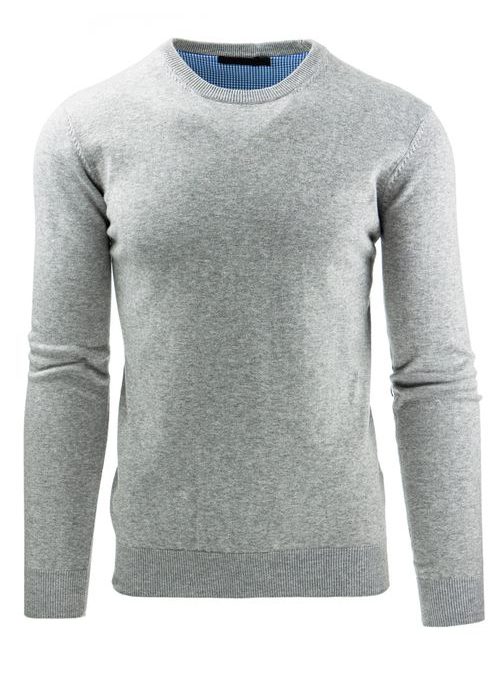 Moderní pohodlný pánský šedý svetr