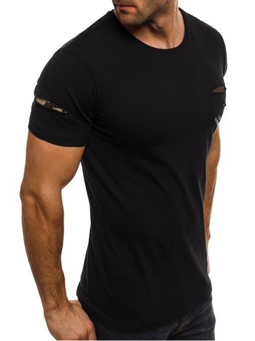 Pohodlné přiléhavé černé pánské tričko BREEZY 9