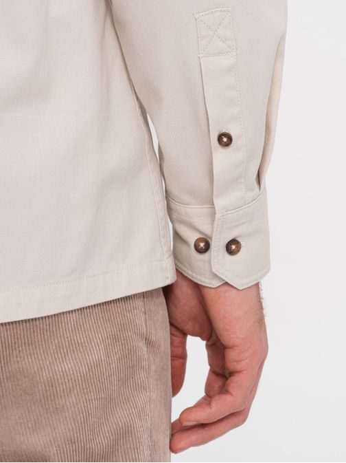 Ležérní krémová košile s kapsami na knoflíky V1 SHCS-0146