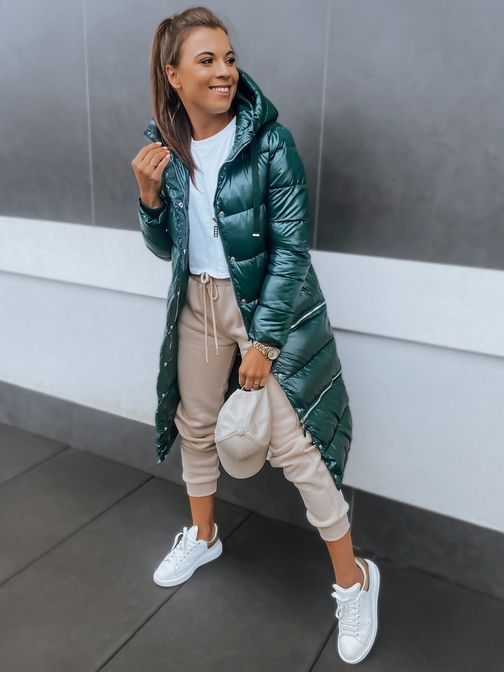 Jedinečná dámská bunda tmavě zelená Golden Premium