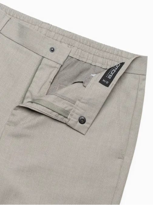 Trendy světle šedé chinos kalhoty s elastickým pásom V1 PACP-0157