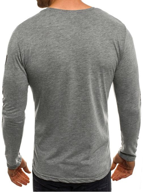 Pohodlné pánské šedé tričko s potiskem ATHLETIC 1109