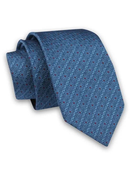 Elegantní modrá pánská kravata se vzorem