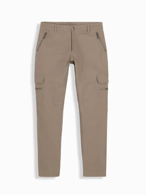 Trendové hnědé pánské joggery V3 PACG-0204