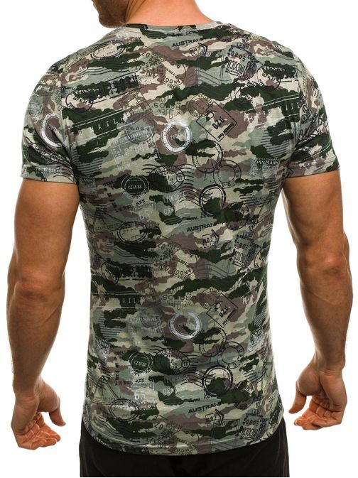 Zelené moderní army pánské tričko ATHLETIC 1113