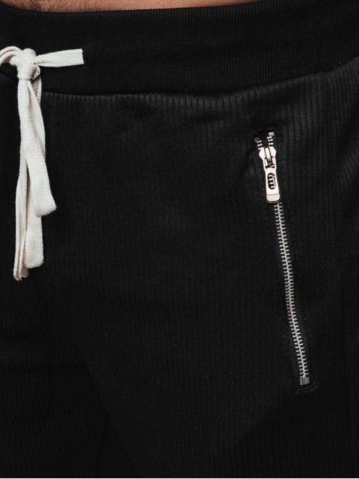 Poutavé černé kapsáčové jogger kalhoty