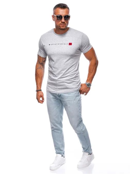 Šedé triko s trendy nápisem S2013