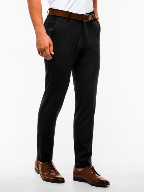 Elegantní pánské chinos kalhoty černé P832