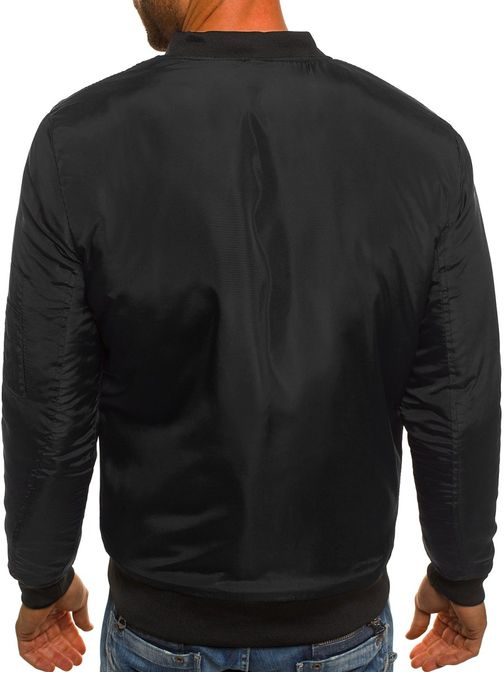 Trendy černá bomber bunda s aplikací J.STYLE AK93