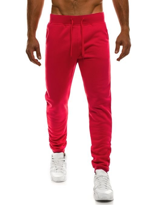 Obyčejné červené sportovní joggery J.STYLE KK01