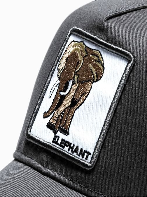 Veselá tmavě-šedá kšiltovka Elephant H100