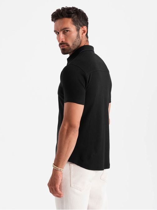 Trendy černá košile V4 SHSS-0100