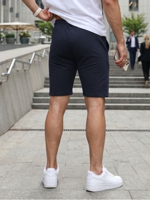 Pánské teplákové šortky Basic v granátové barvě