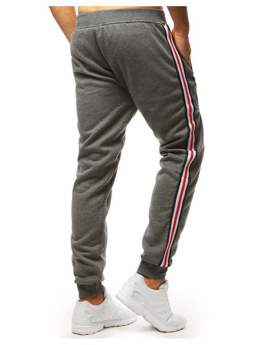 Trendy antracitové tepláky s pruhy