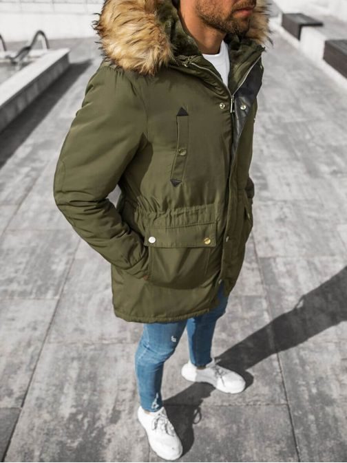 Trendy zelená zimní parka O/88655Z