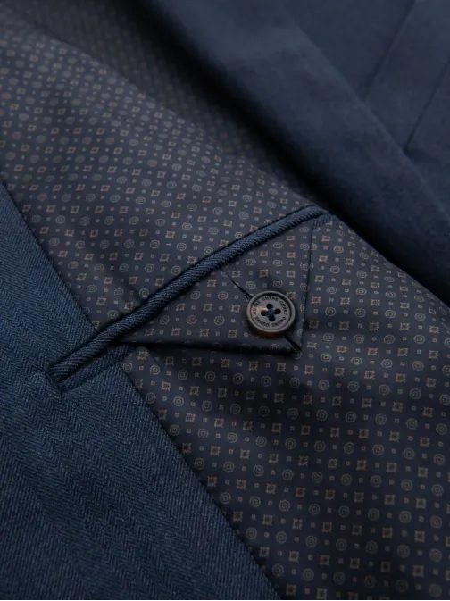 Elegantní tmavě modré pánské sako V3 BLZB-0135