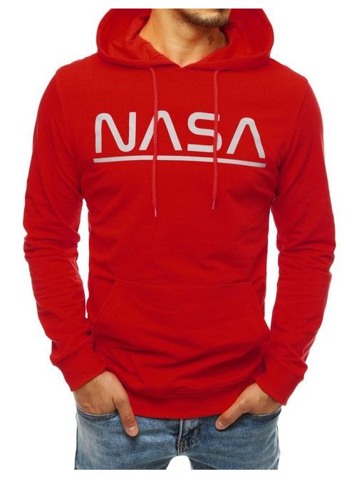 Červená mikina s kapucí NASA
