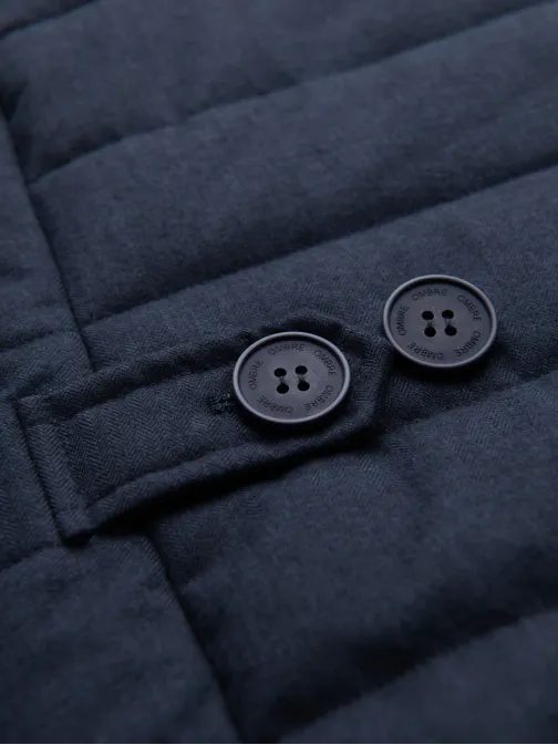 Pánská tmavě modrá prošívaná elegantní vesta V3 JAVJ-0275