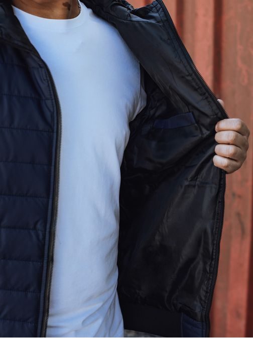 Prošívaná modrá přechodná bunda