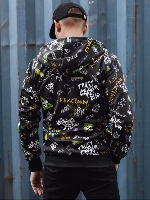 Černá pánská mikina s trendy potiskem