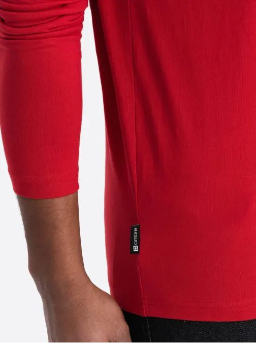 Jednoduché bavlněné tričko s dlouhým rukávem v5 om-lsbl-0106