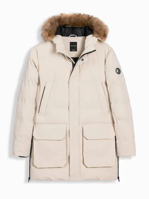Moderní krémová pánská parka na zimu V1 JALJ-0184