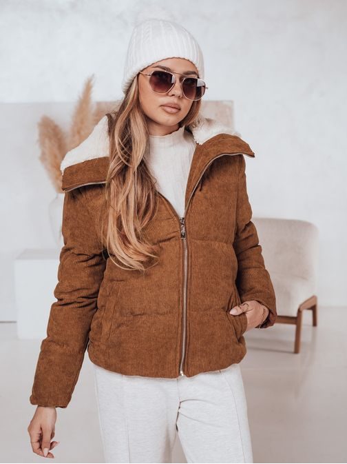 Dámská módní hnědá zimní bunda Trendyglam