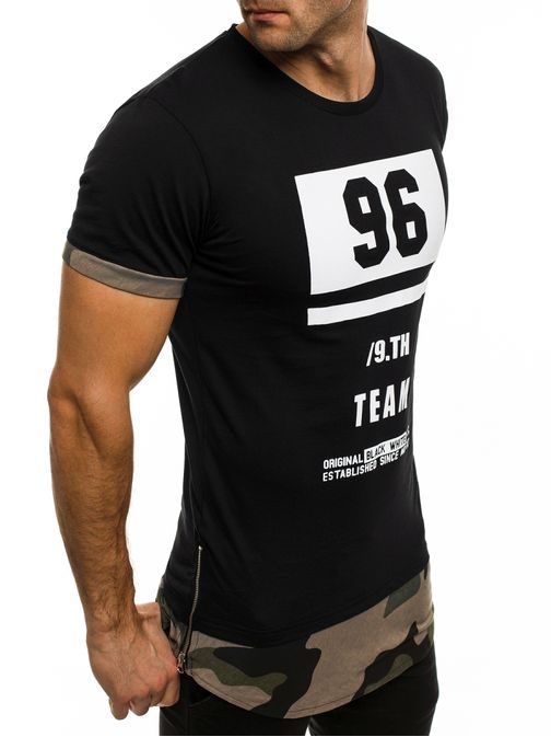 Moderní originální černé tričko BLACK WHITE 1094