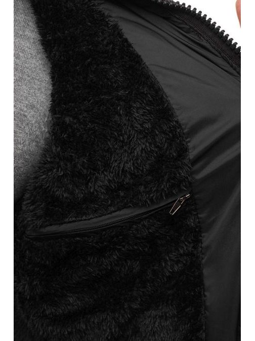 Černá stylová zateplená vesta 3503