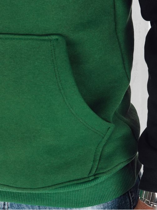 Jedinečná zelená mikina s kapucí