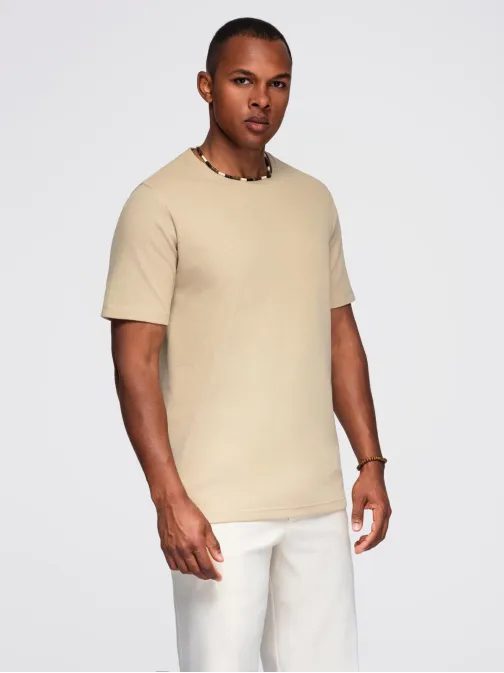 Pletené pískové pánske tričko V2 TSCT-0197