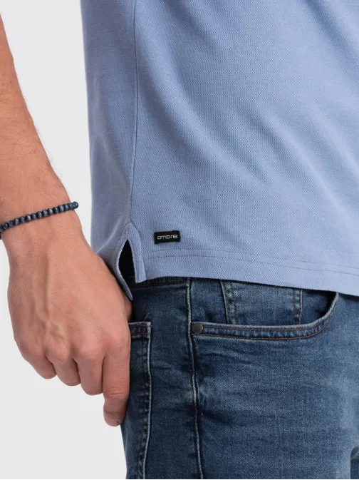 Pohodlná trendy modrá polokošile V3 TSCT-0156